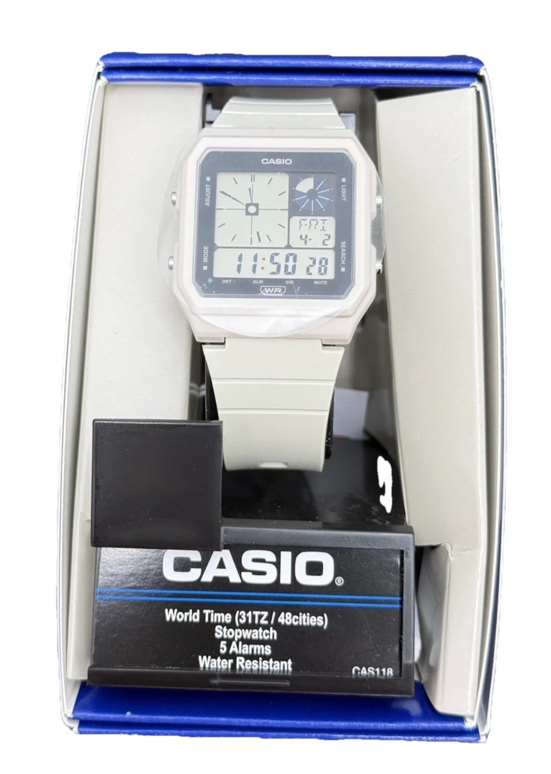 Casio LF-20W-8AKC Retro Vintage Series Twin graph Digital Watch White Gray