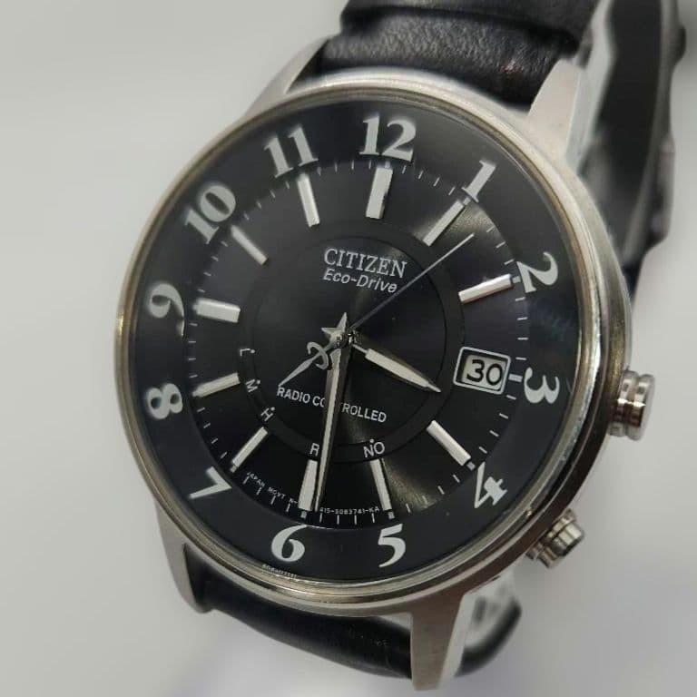 Citizen Men’s Eco-Drive Solar Radio Controlled Black Watch Date Japan 071763