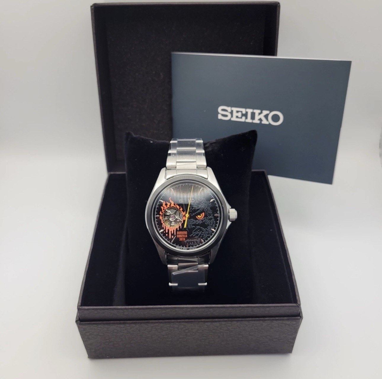 Seiko Godzilla 30th Automatic Skeleton Dial SS Watch 10 Bar w/ Box Manual