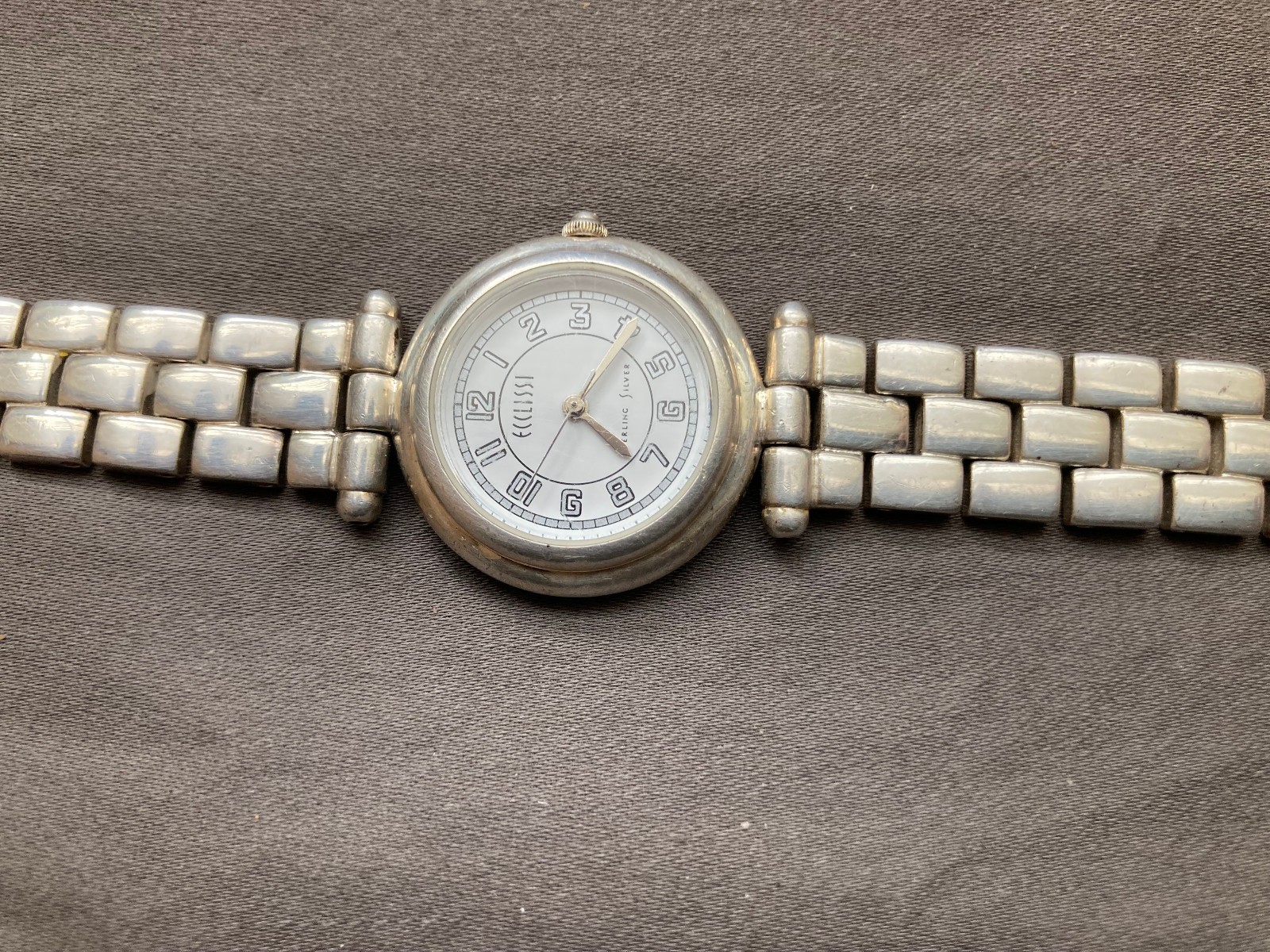 Solid Sterling Silver Ecclissi Women’s Quartz Watch 50g Silver Runs New Battery