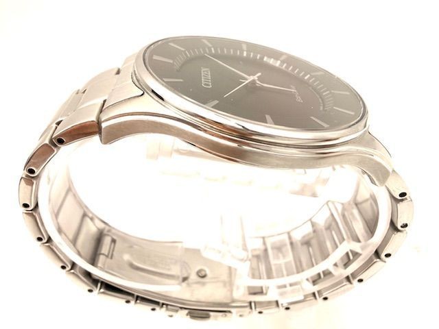 Operational Item CITIZEN SS Black Dial Eco Drive Men’s Watch E031 S103720 Box Li