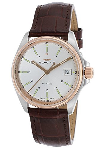 Glycine 3916-331-LBK7F Men’s Combat 6 Automatic Brown Leather Silver-Tone Watch