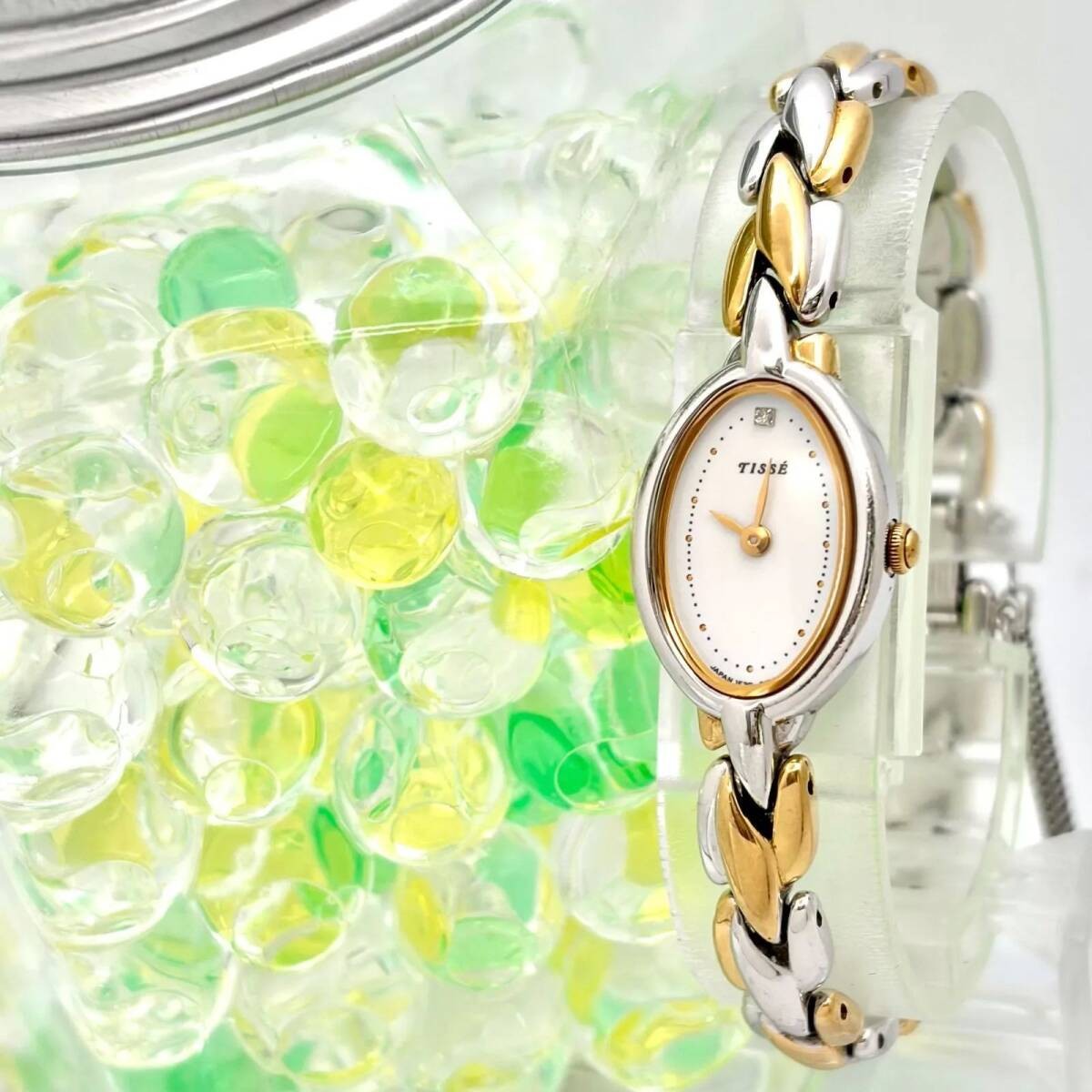 Excellent Condition New Battery SEIKO TISSE Ladies’ Watch 1P Diamond Oval 1F20 5