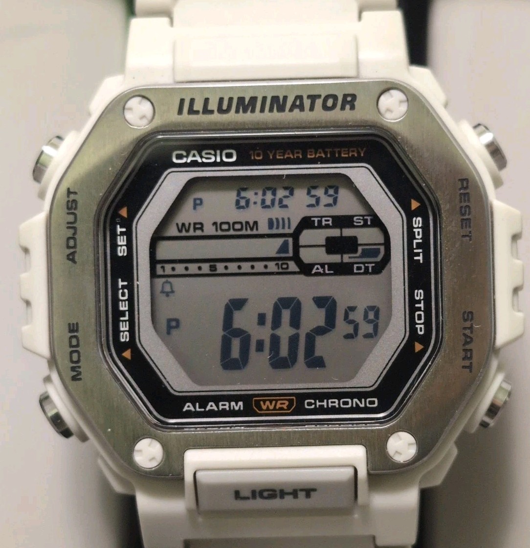 Casio Men’s Illuminator Watch, Light Gray, Resin Strap, MWD-110H-8AVKC, New!