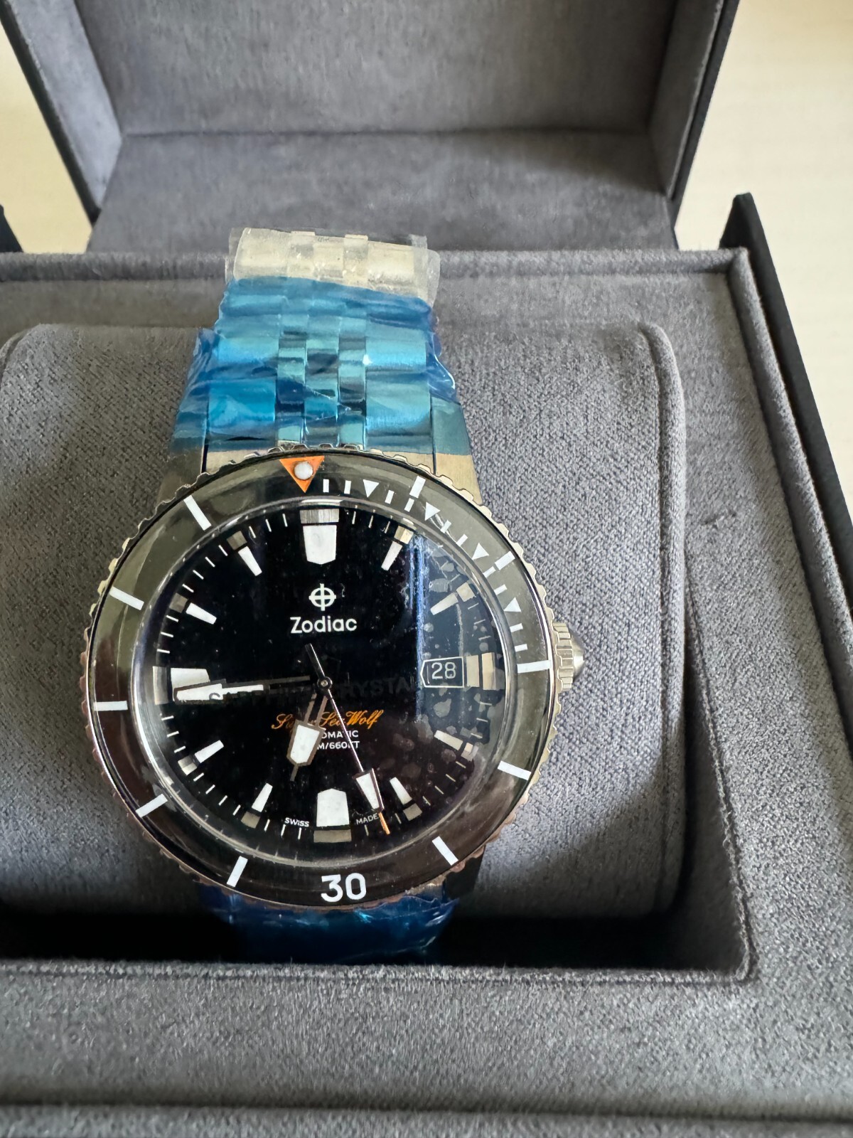 NEW Zodiac Super Sea Wolf 53 Compression Automatic Silver Black Watch ZO9288