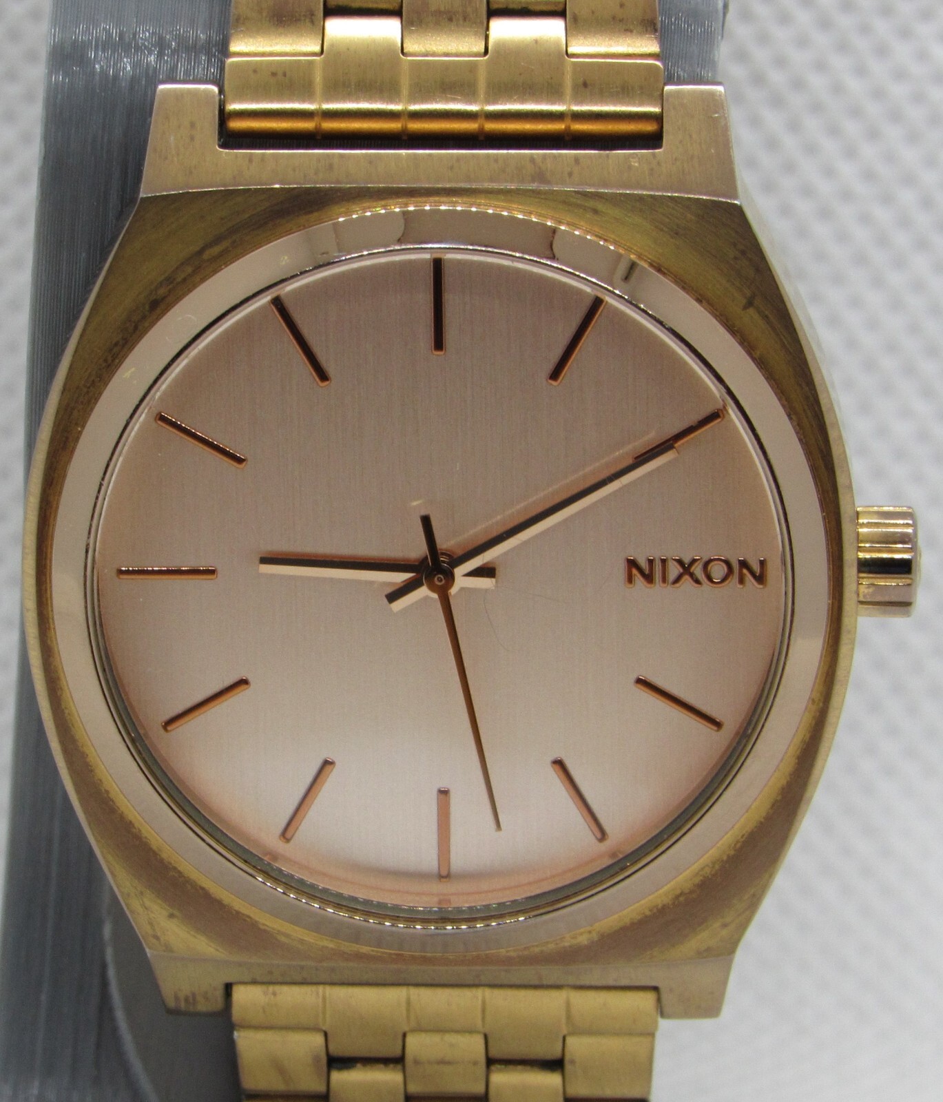 Unisex Nixon “The Time Teller” Rose Gold Quartz Watch w/Adjustable Bracelet-Runs