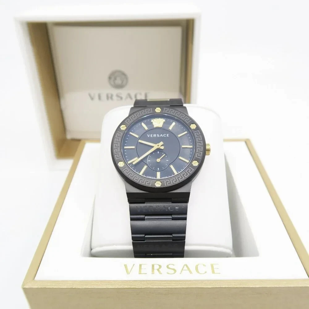 Versace VEVI00620 Greca Logo Matte Black 41mm., Quartz, New Watch Unisex