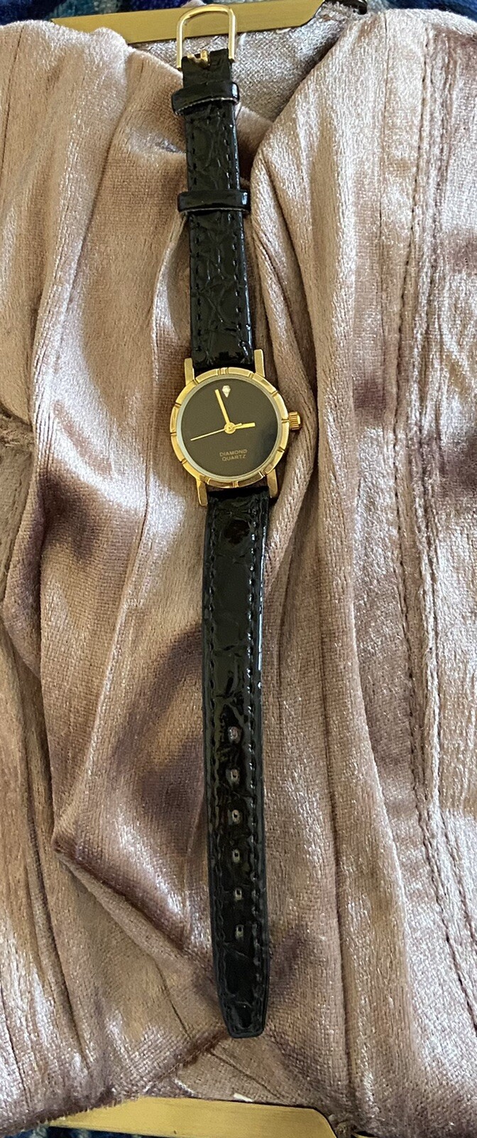 diamond accent quartz watch