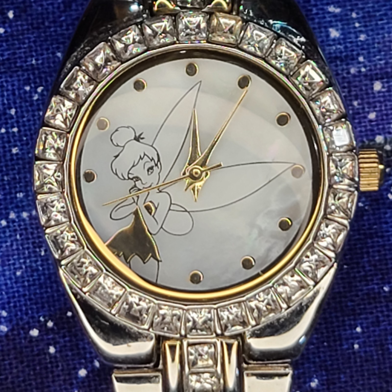 Vtg Disney Tinkerbell Couture Crystal Dress Watch MOP Face Ready To Wear | Video