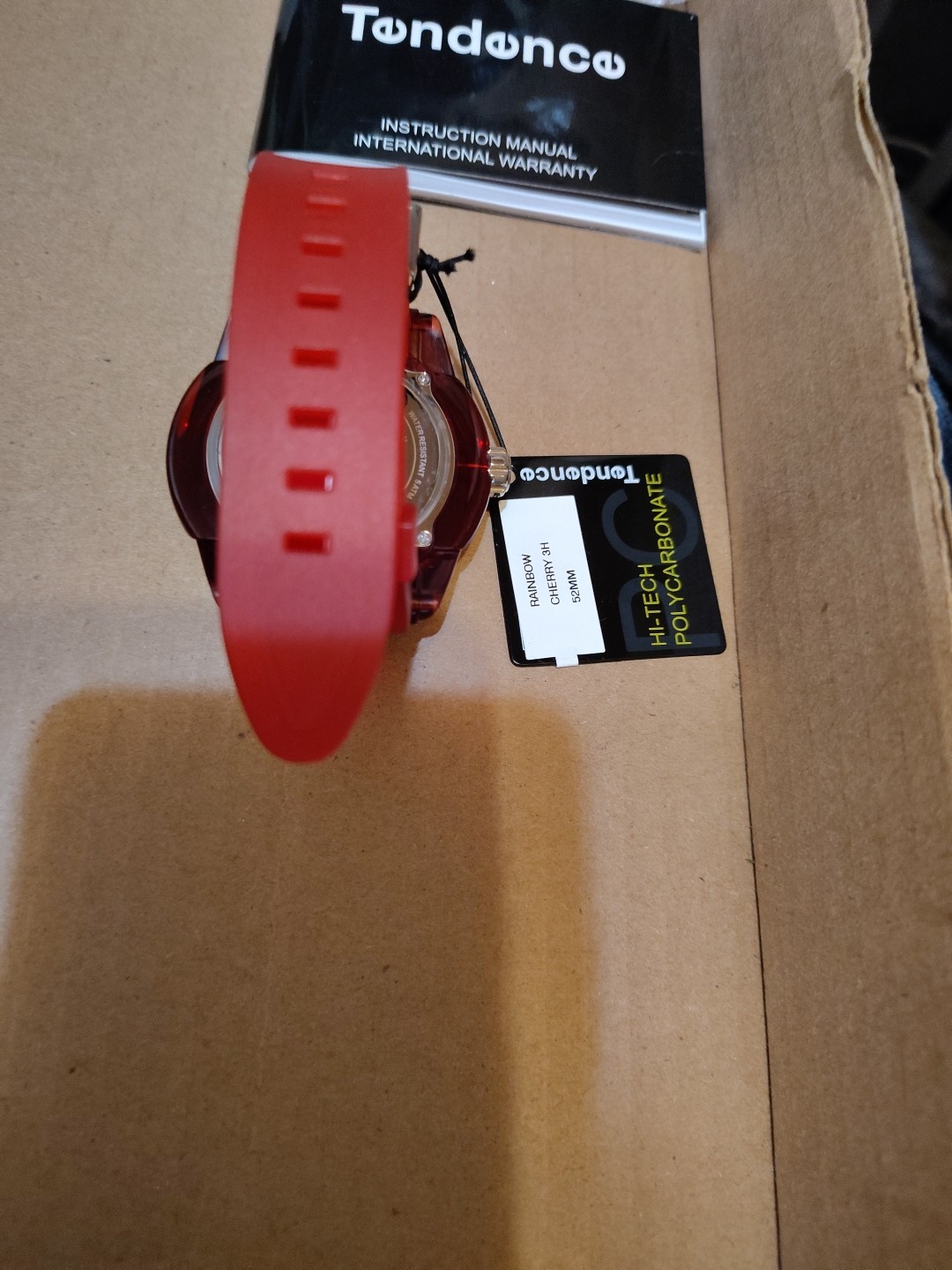 NEW Tendence WATCH FIRST RAINBOW CHERRY RED 3H 52mm