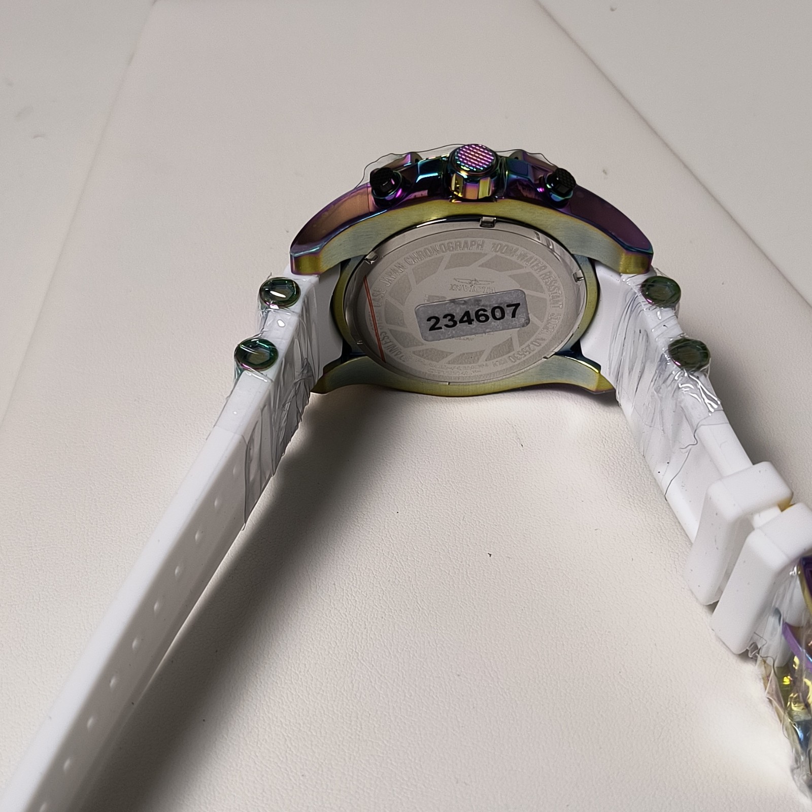 Invicta Bolt Girdex Iridescent White Silicone Band 52 MM Chronograph