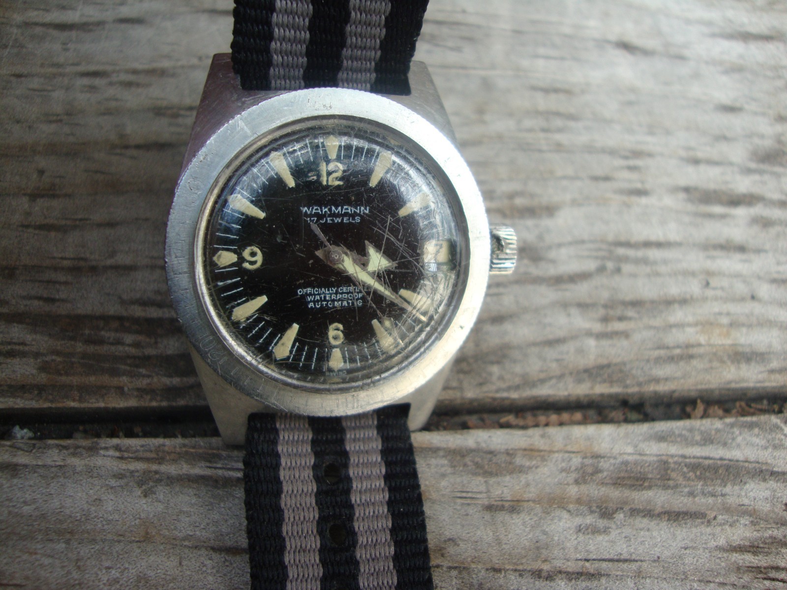 Vintage WAKMANN Nautoscaph S.S. Officially Certified 30ATM 300M Diver’s Watch