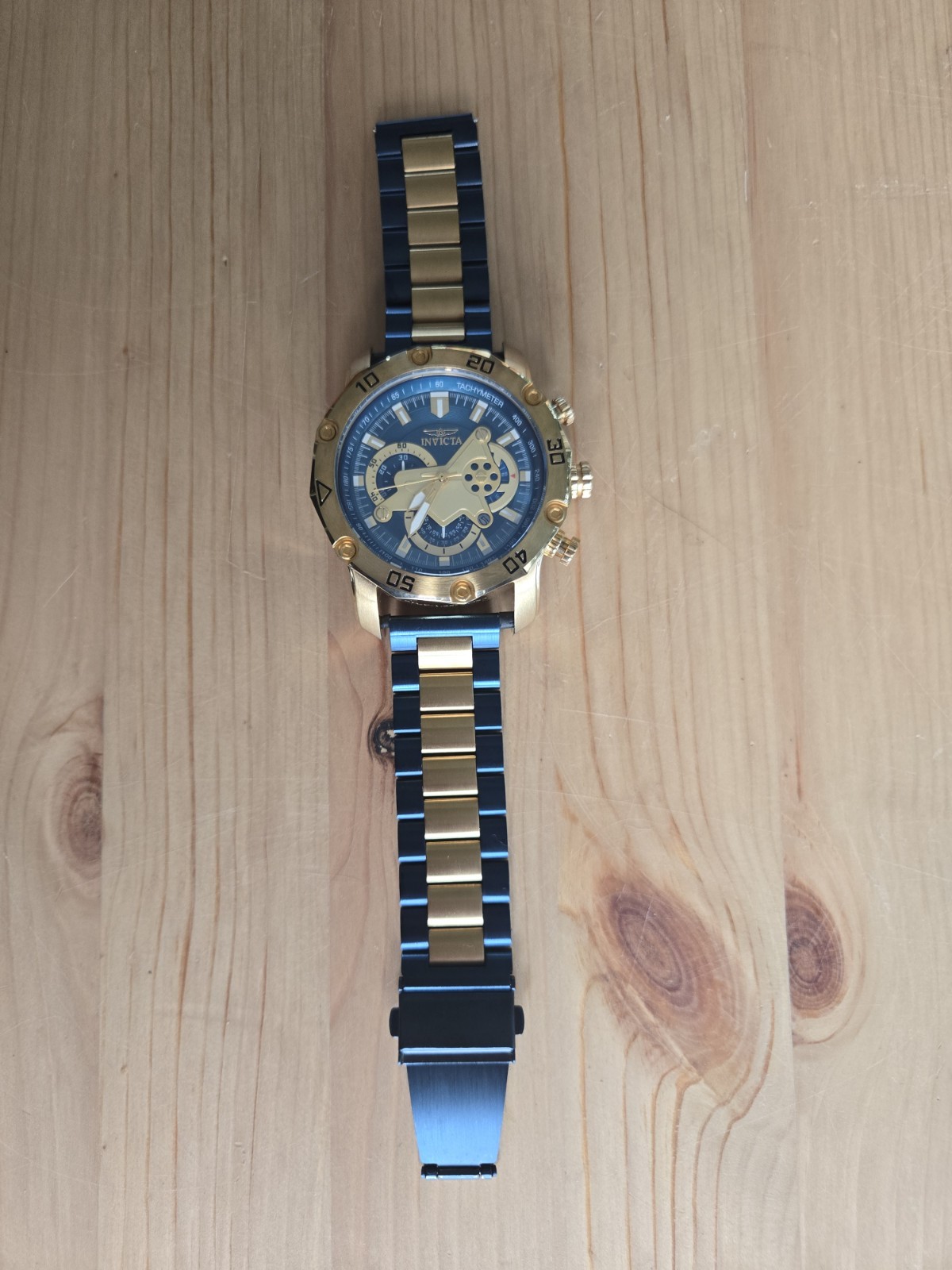 Two Brand New Bands! Invicta Pro Driver Scuba Chronograph Blue/Gold