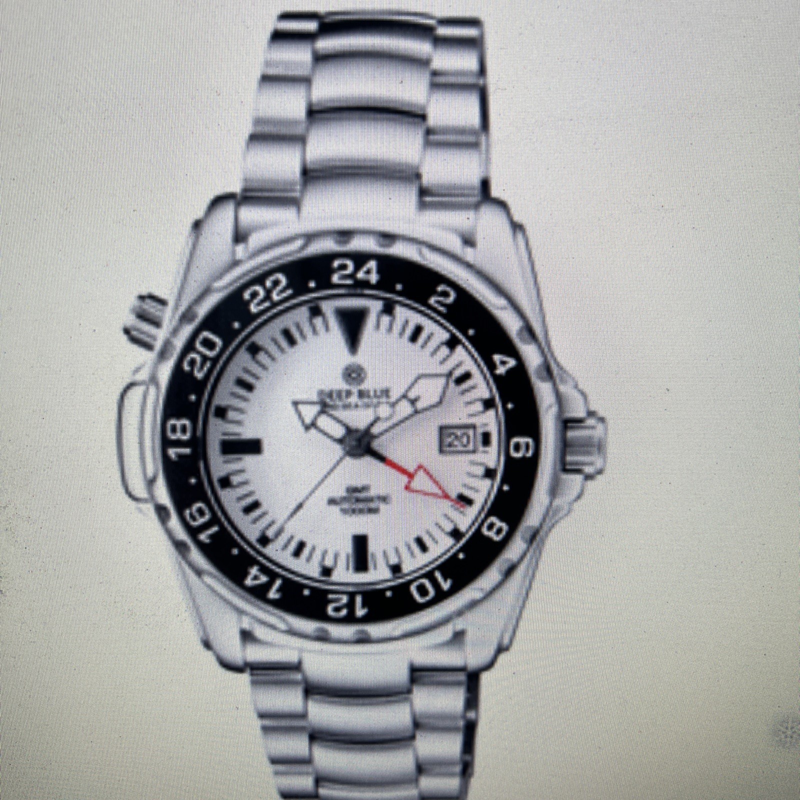 Authentic-PRO SEA DIVER 1000M😱EXPEDTION GMT AUTOMATIC CERAMIC BEZEL WHITE DIAL!
