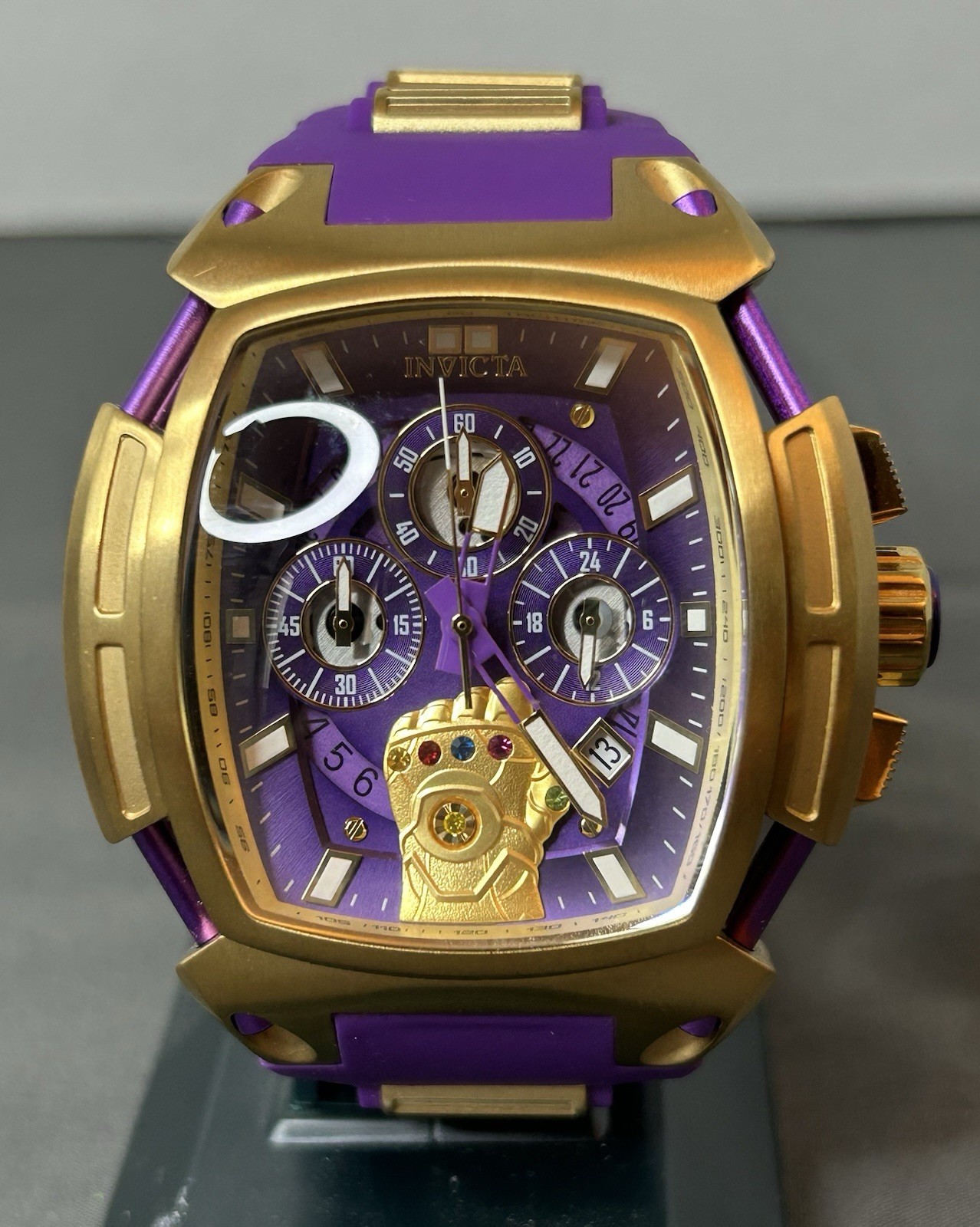 Invicta Marvel Thanos Gauntlet 53mm Chronograph Watch Purple Gold Limited 37390