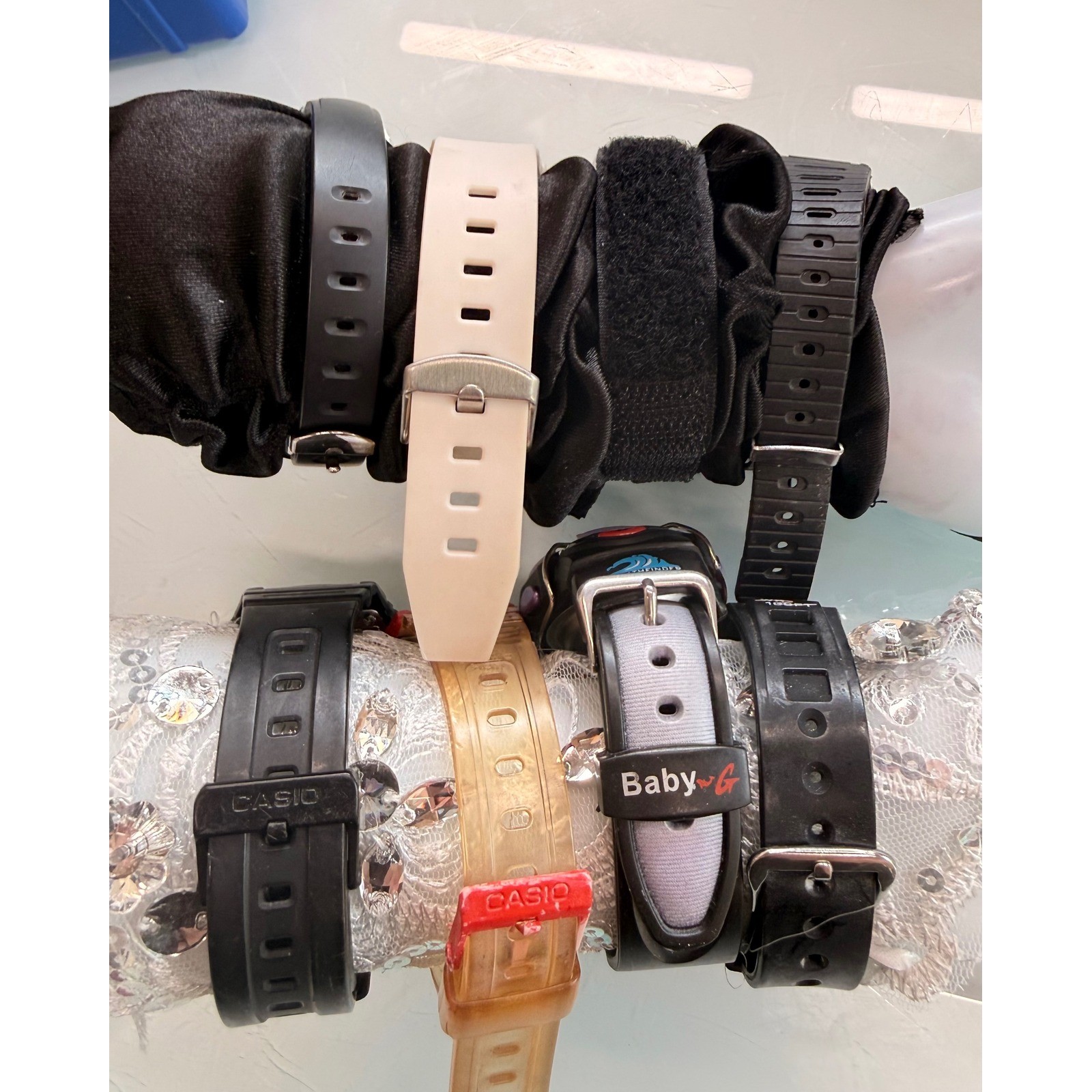 8 Working Watch Lot Casio Armitron Digital Sport Casual Wristwatches