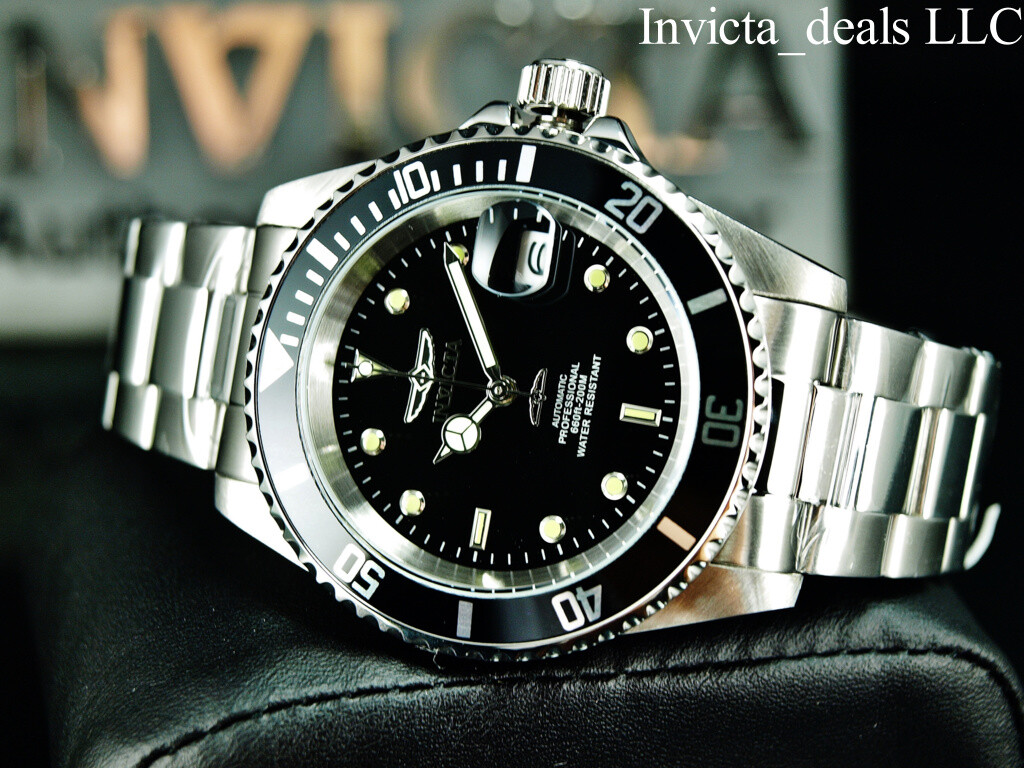 Invicta Men’s 40mm Pro Diver AUTOMATIC NH35A BLACK DIAL Silver Watch