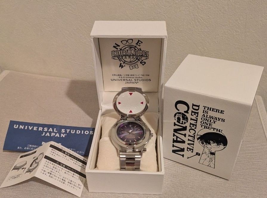 Detective Conan USJ Universal Studios Japan Limited Watch Box Manual Rare Japan