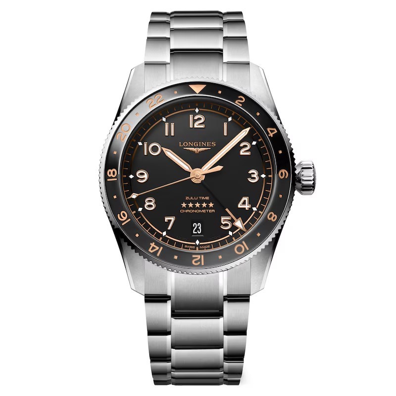 New Longines Spirit Zulu Time 39mm Black Matt Dial Men’s Watch L38024506