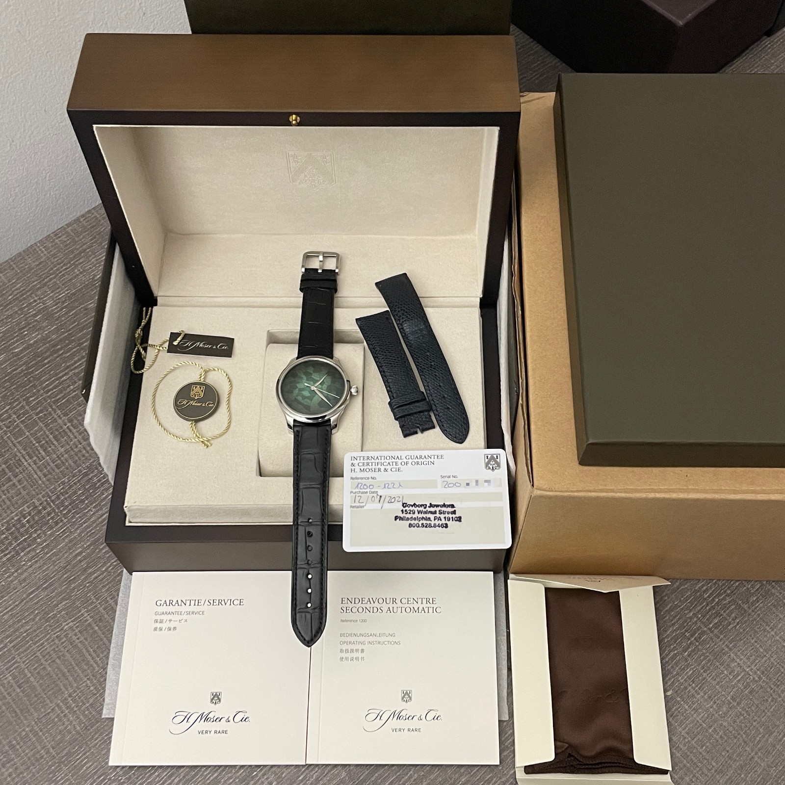 H.Moser & Cie. Endeavour Centre Seconds Mosaic Green Limited Edition Steel Watch