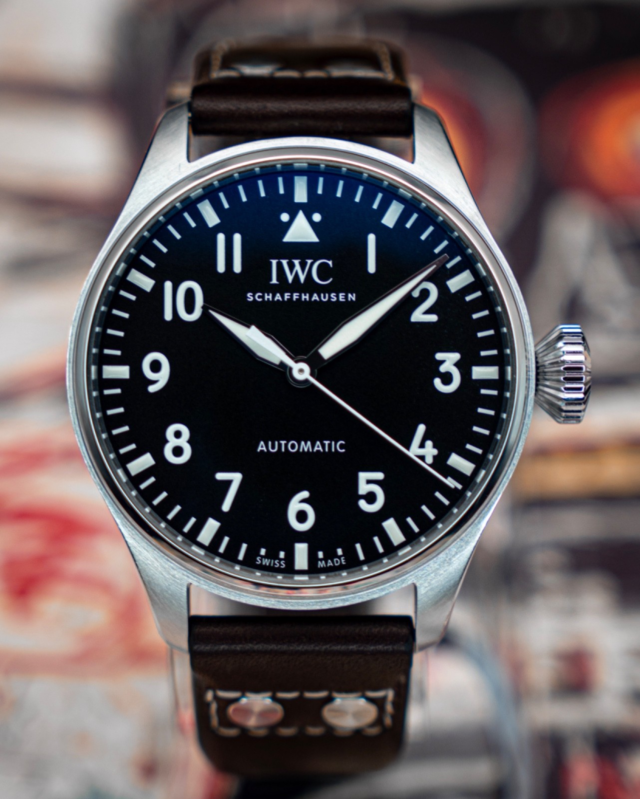 IWC Big Pilot’s Watch Black Dial IW329301 43mm Full Set 2 OEM Straps 3k off MSRP