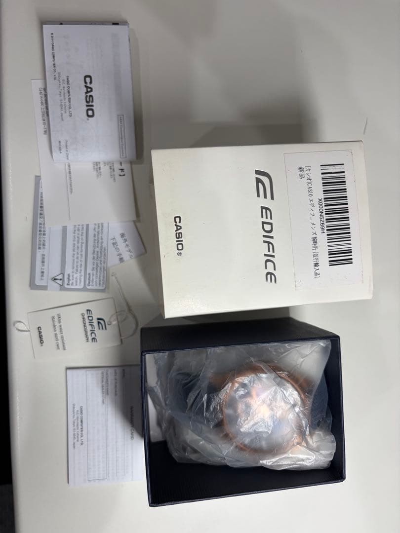 Casio Edifice EFR-556PC Chronograph Quartz Mens Watch Blue Rose Gold -For Parts