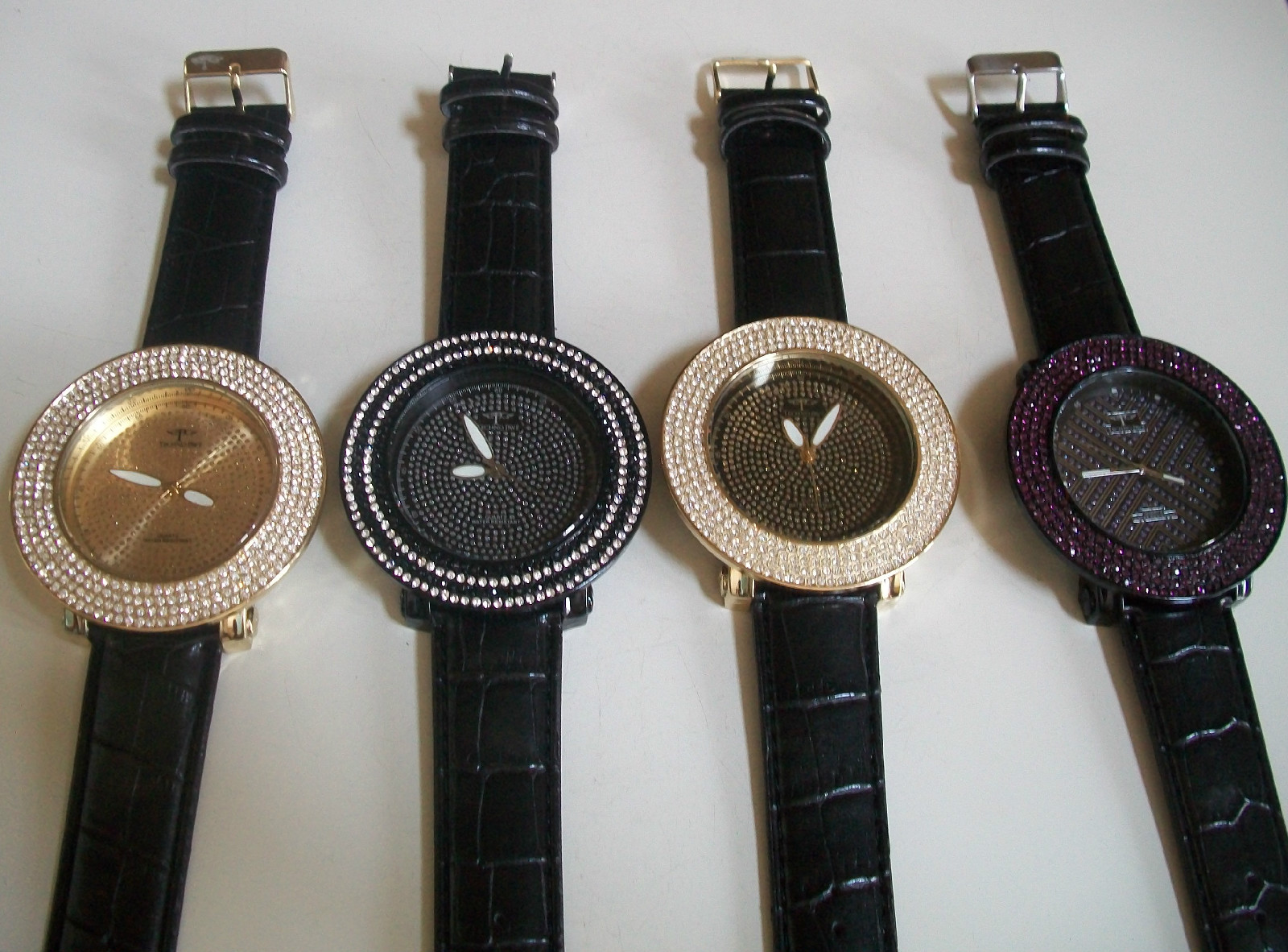 Men’s 4 Row Plain/Map Dial TECHNO PAVE Fashion Hip Hop Watch