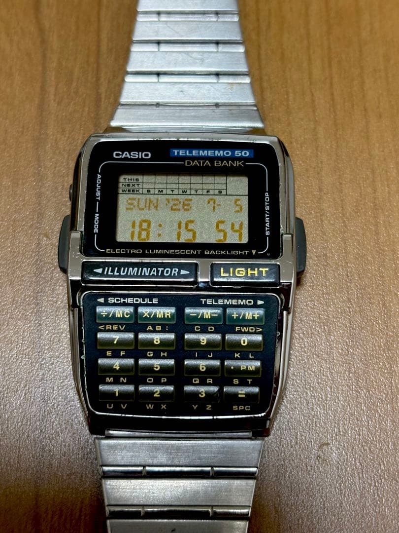 Casio Data Bank DBC-630 Silver Retro Watch with Calculator Function