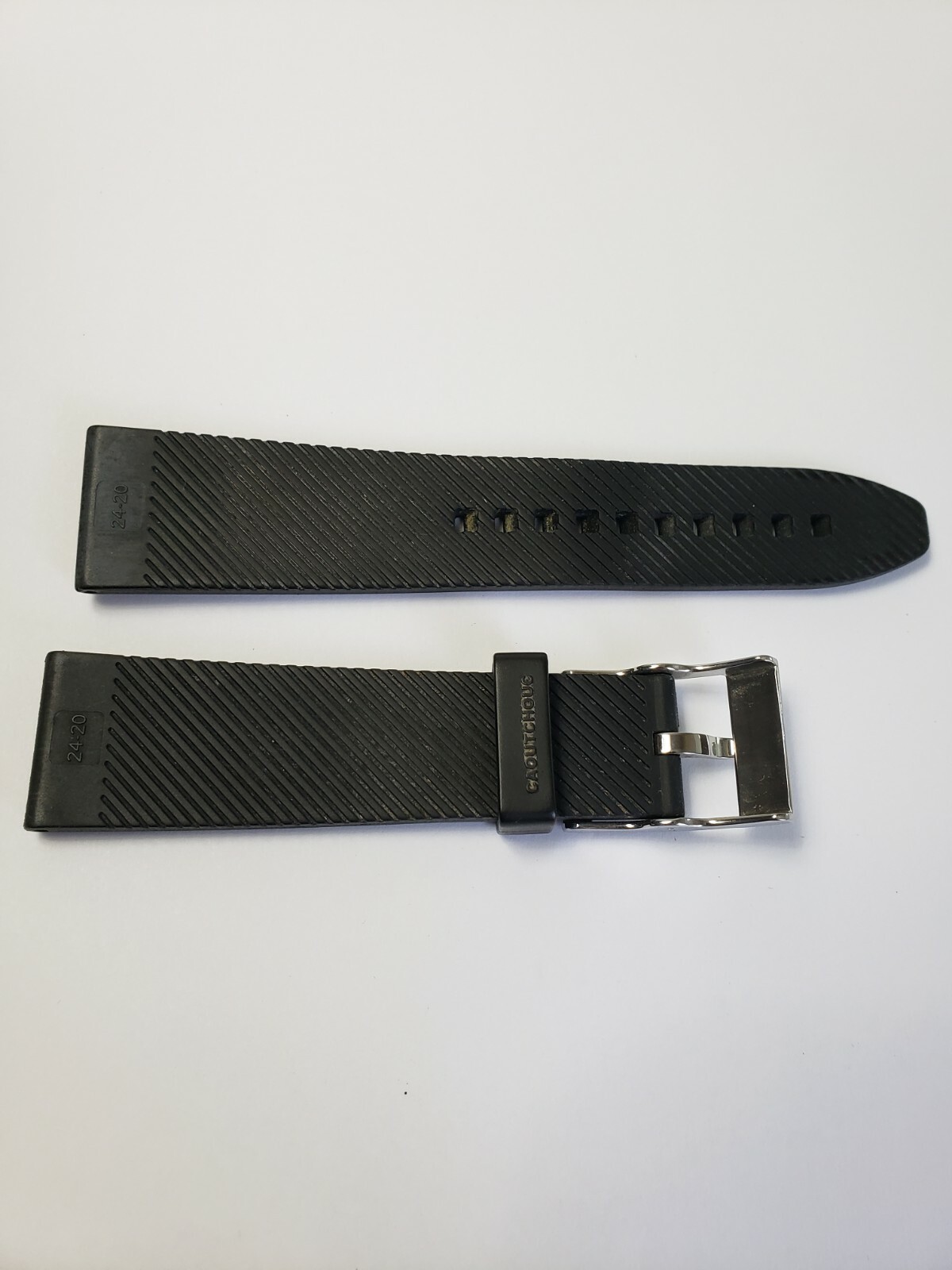 BREITLING BLACK RUBBER STRAP CAOUTCHOUC AND TANG BUCKLE OEM 24MM