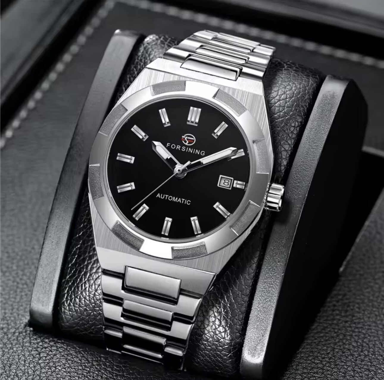 Forsining Automatic Watch 41mm Expedition Caseback 3bar Stainless Steel