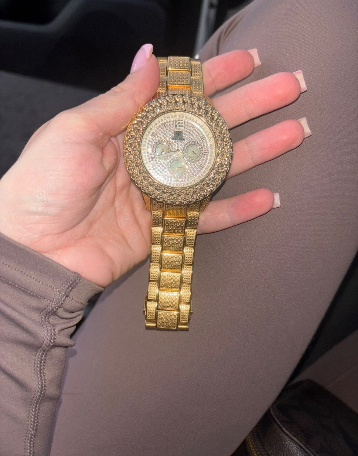 Men’s watch, gold plated, diamonds from Icetime