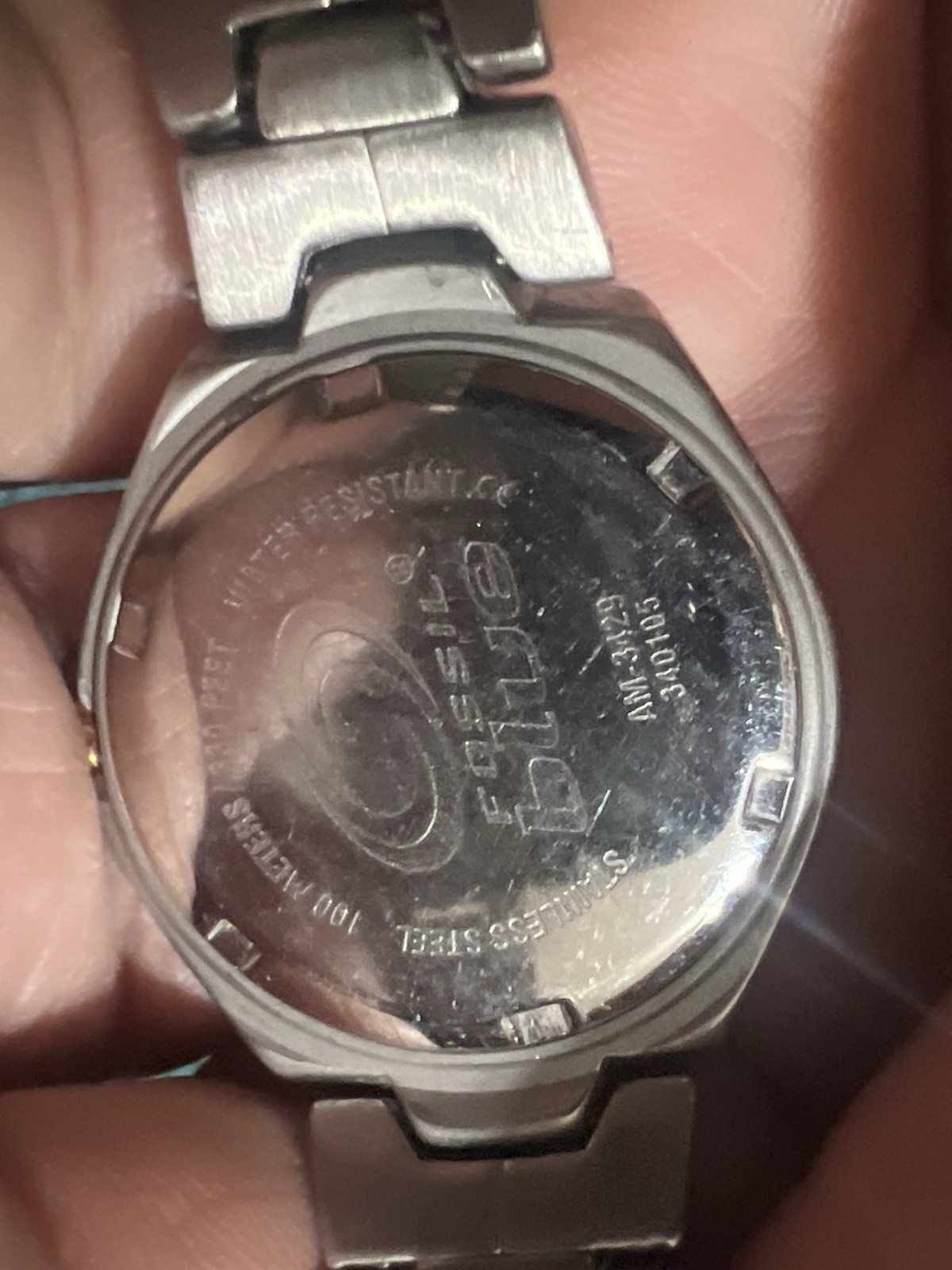 Fossil Blue 100 Meter Silver & Gold tone Stainless Steel Watch Womens