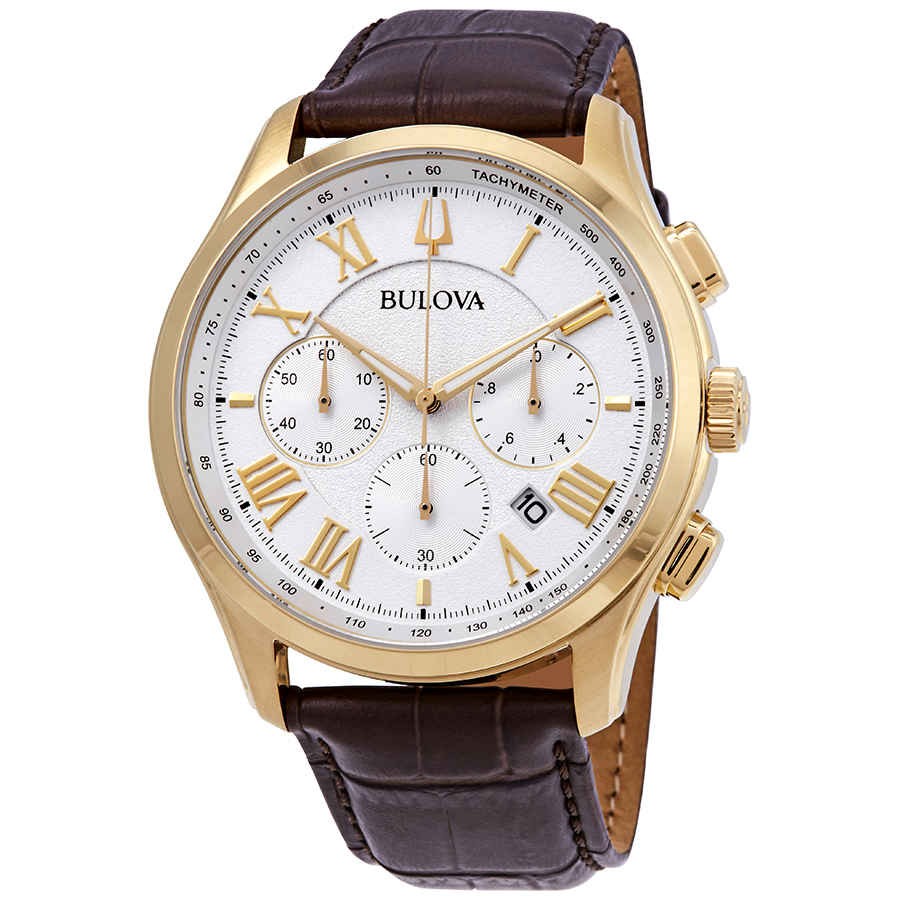 Bulova Classic White Textured Dial Men’s Chronograph Watch 97B169