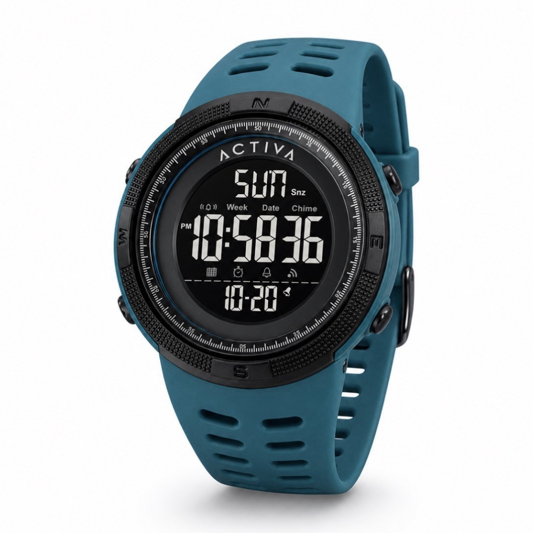 Activa Digital Sport Quartz Watch Teal Blue w/Black (ACW1915-012)