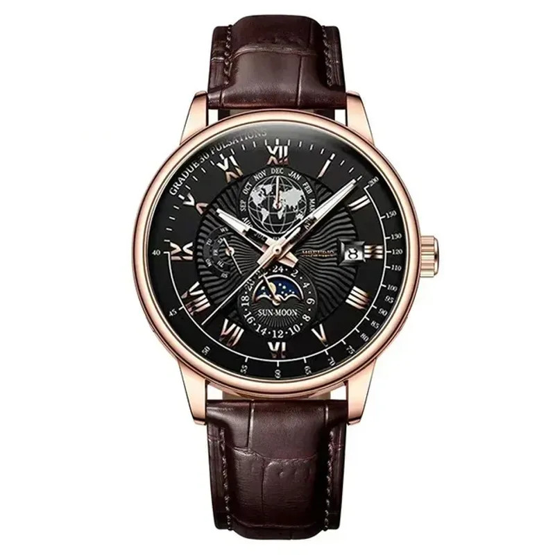 2026 New Luxury Men’s Sport Watch Fashion Top Waterproof Luminous Leather
