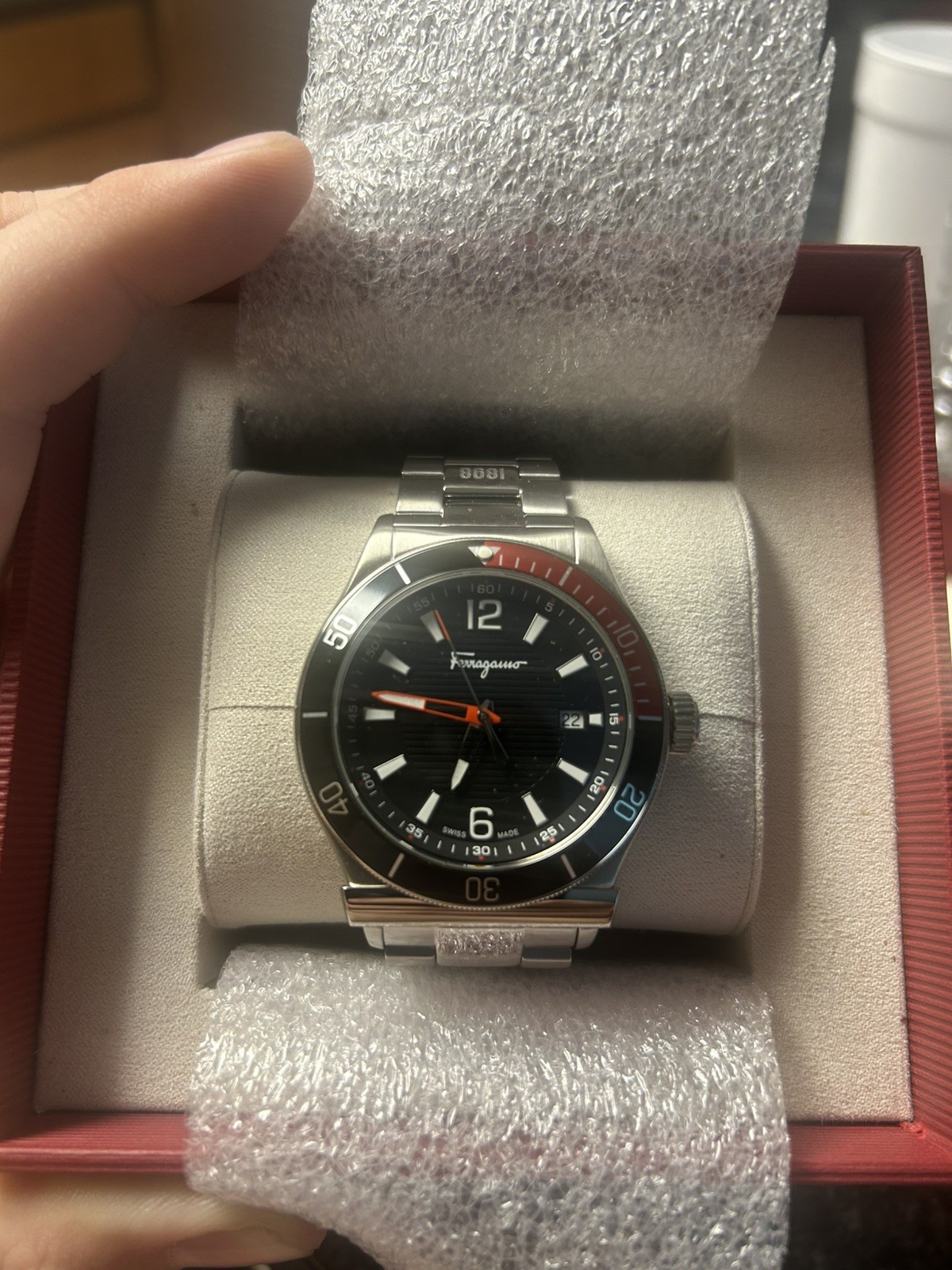 Ferragamo SFYK00620 1898 Sport Black Dial 44 mm Men’s Watch New