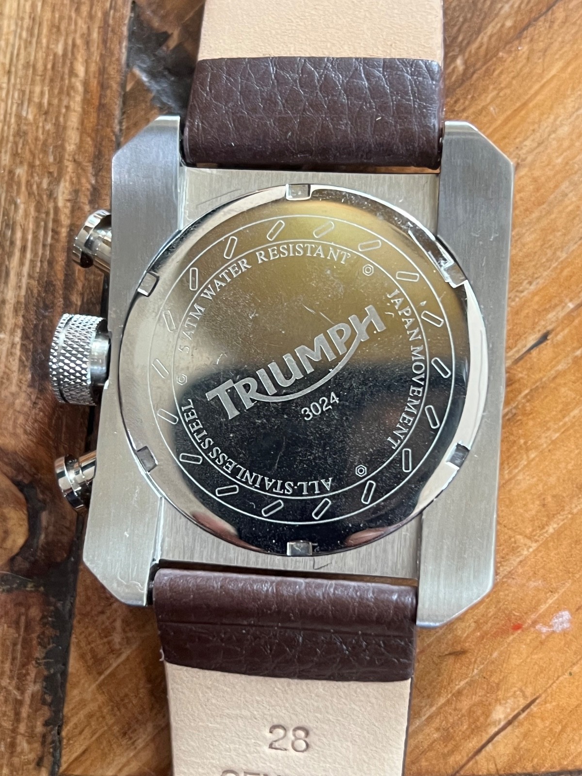 Triumph scrambler motorcycle chronograph watch brown Citizen Miyota 0s20