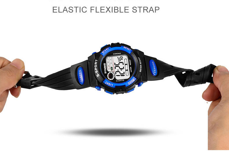 Waterproof Kids Digital Electronic Watch Sports LED Watches Children Boys Girls