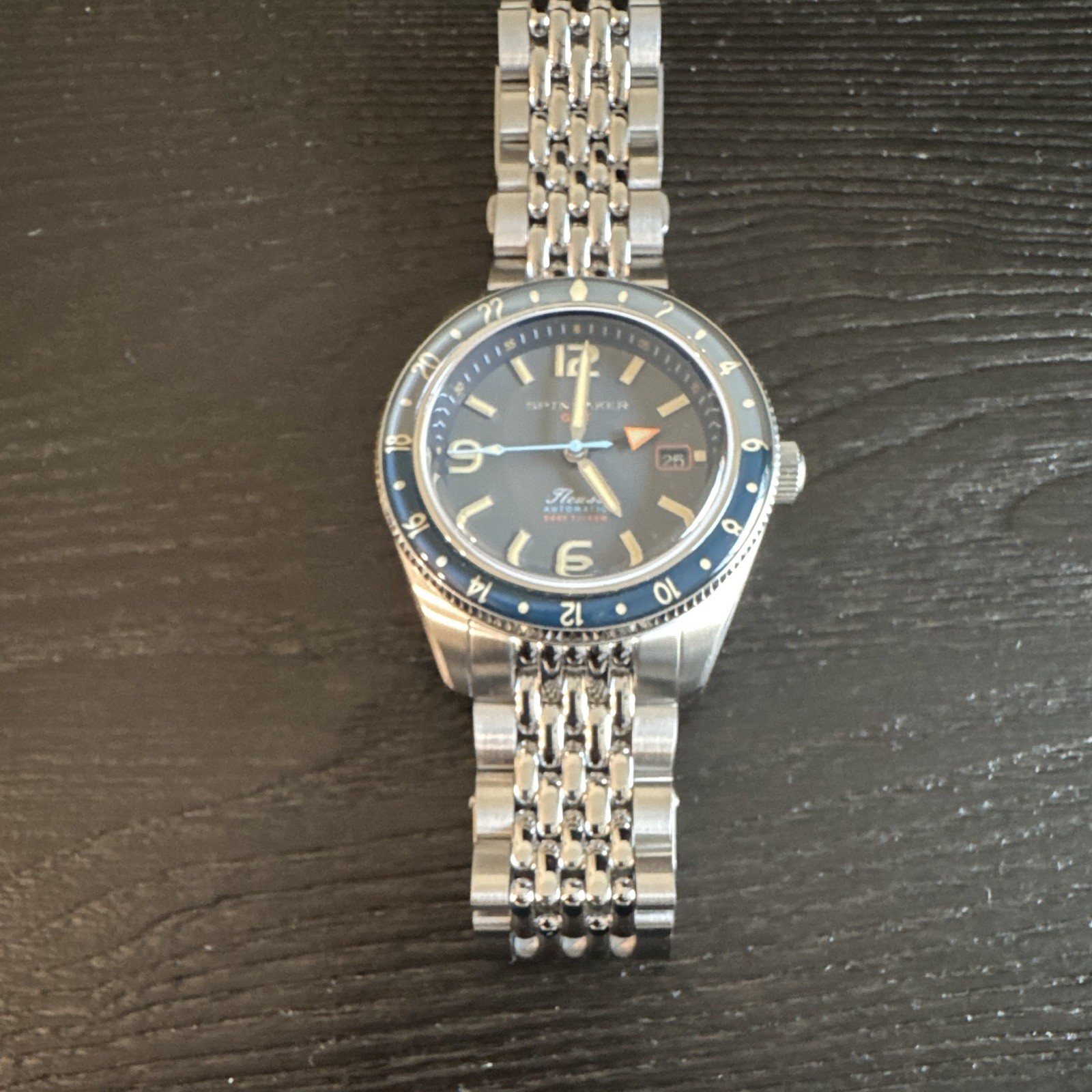 Spinnaker Fleuss GMT Automatic Blue Dial/Bezel 43mm 150m SS Bracelet Box