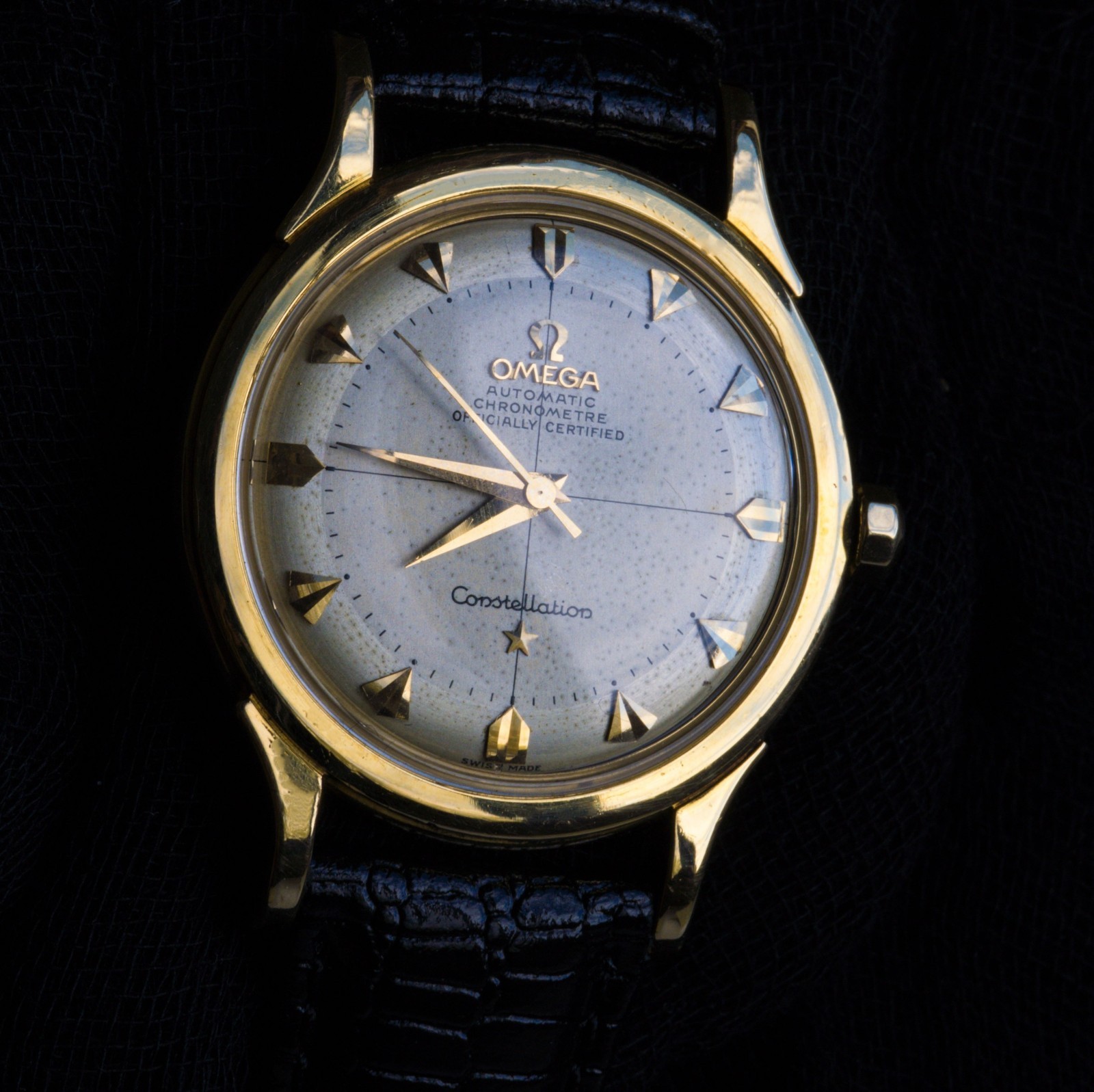 18k Solid Gold OMEGA Constellation Arrow Markers Automatic Vintage Men’s Watch