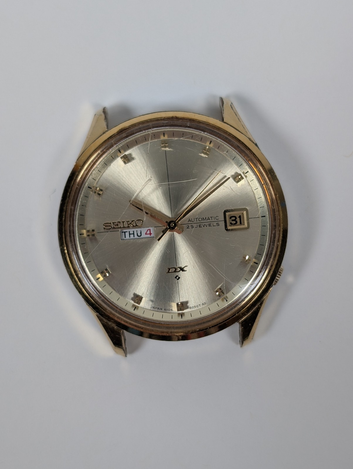 Vtg Seiko Sealion DX Automatic Watch 25J Day/Date Silver Dial 35mm Japan RUNNING