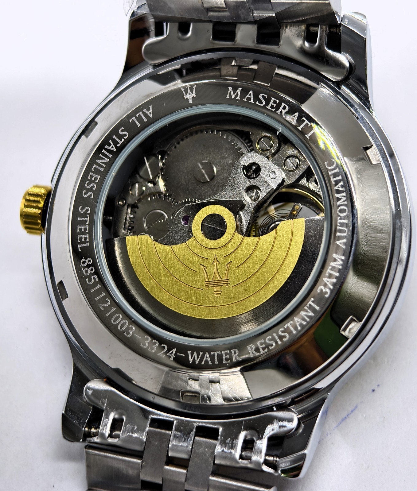 Amazing Maserati Automatic Black Dial Dual Tone Band Analog Men’s Wrist Watch