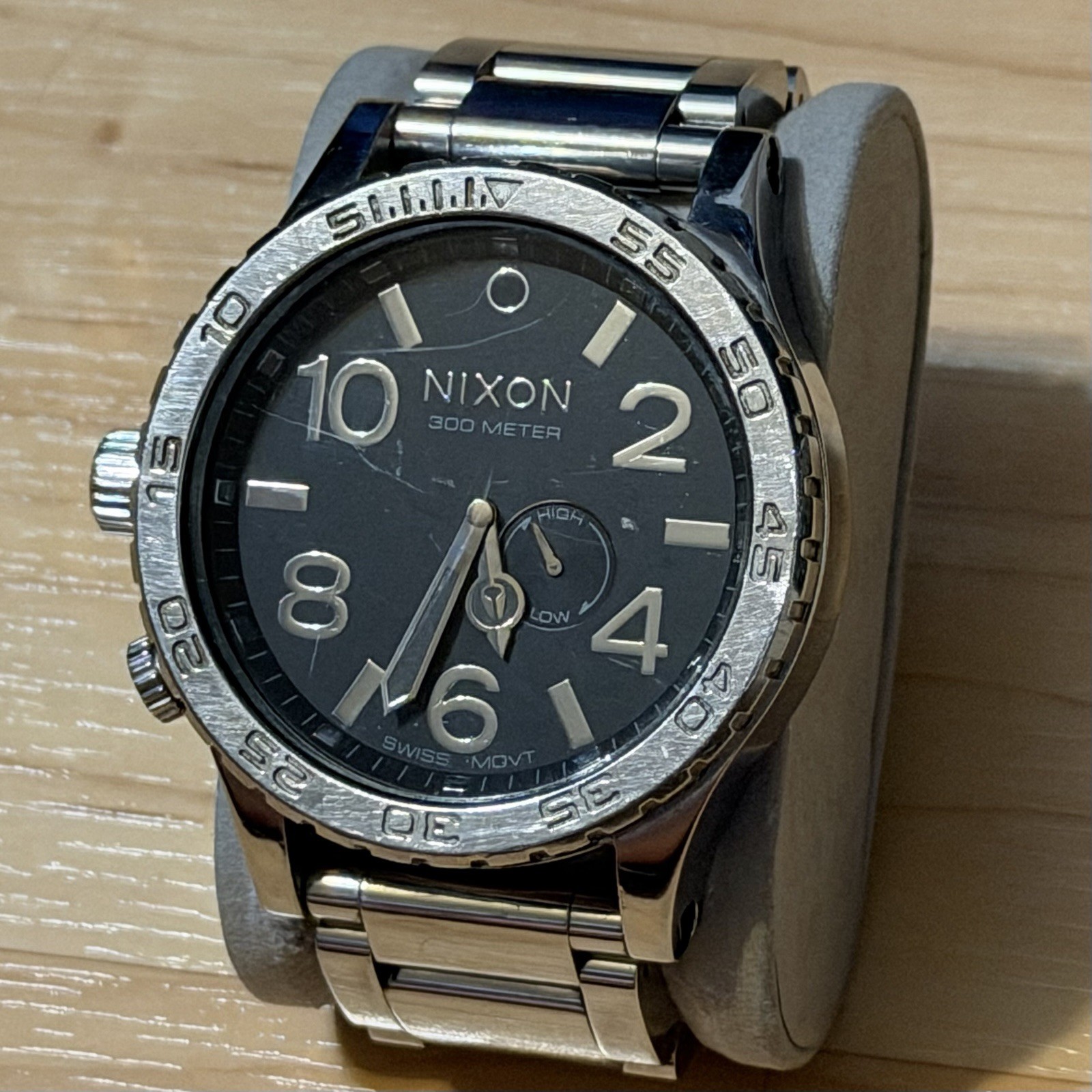 Nixon The 51-30 “Simplify” Black Silver Men’s Surf Analog Tide Watch RUNS READ