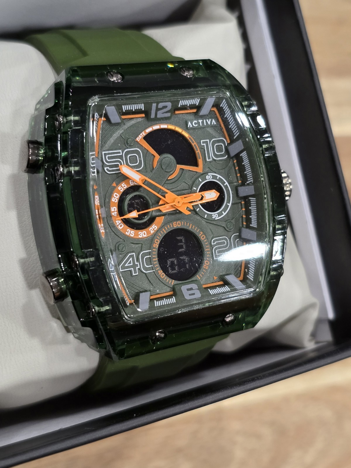 Activa X Invicta Digital Essentials Men’s Watch 45mm, Army Green ACW8109-004 New