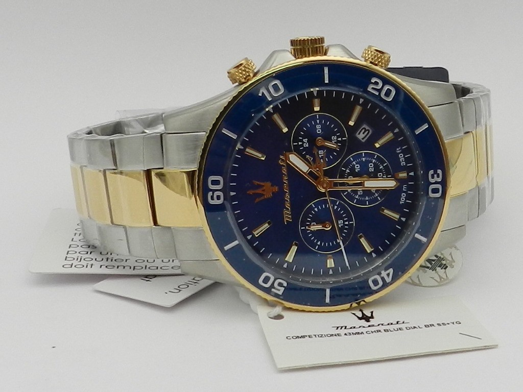 Maserati Men’s Chronograph Two-Tone Metal Band Watch, 43mm