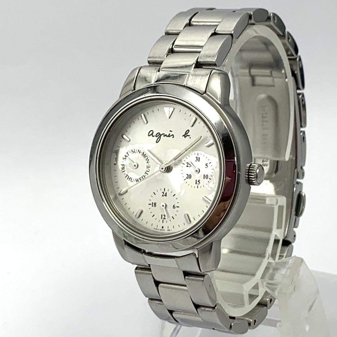 Battery replaced 810 agnes b. QZ Wristwatch Map Silver