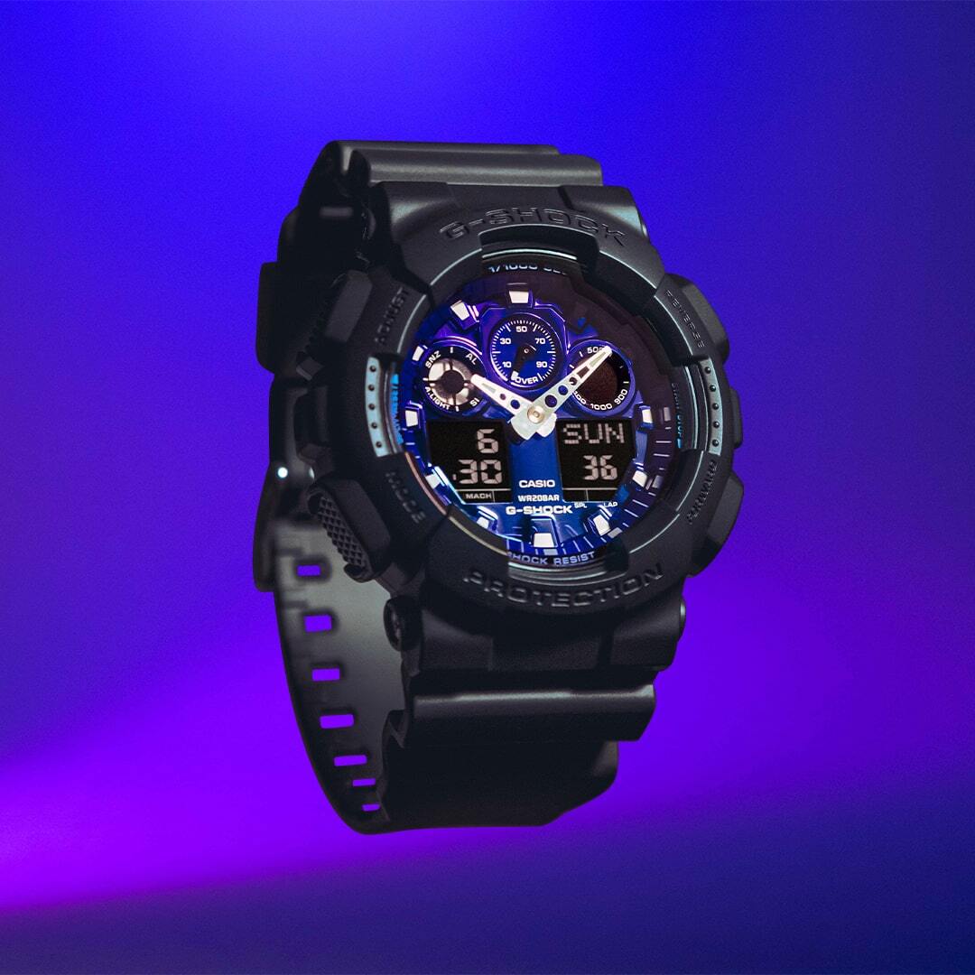 CASIO G-SHOCK GA-100FL-1AJF Flame inside Analog Digital Watch Big Case 51.2mm