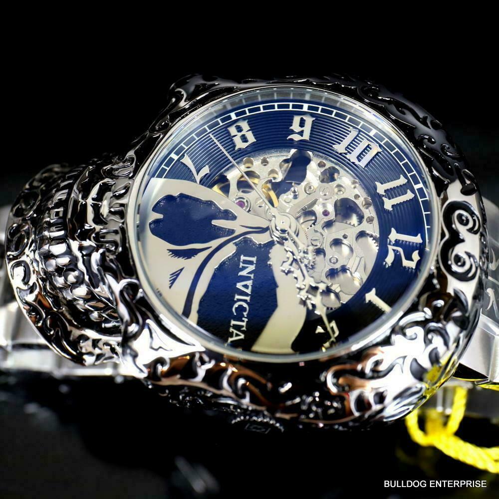 Invicta Artist Skull Automatic Skeletonized Stainless Steel 50mm Watch New