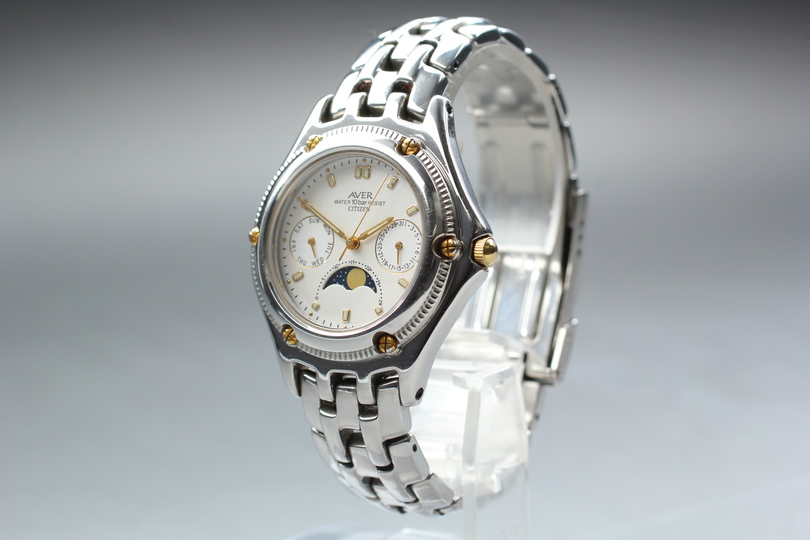 Citizen Junction White Double Face Quartz Watch 6320-K08102 Vintage 1995 JAPAN
