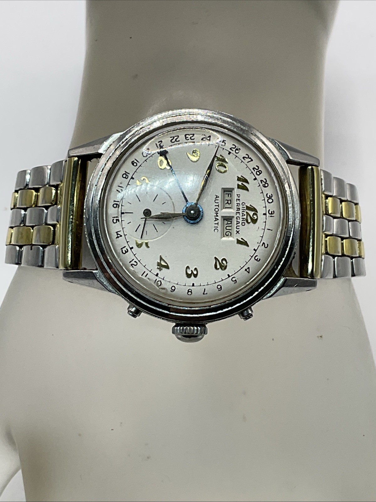 Girard Perregaux 6083 44BF Automatic Calendar 34mm Mens Watch REFINISHED DIAL
